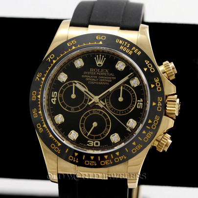 Rolex Daytona 116518LN 18K Gold Black Diamond Dial